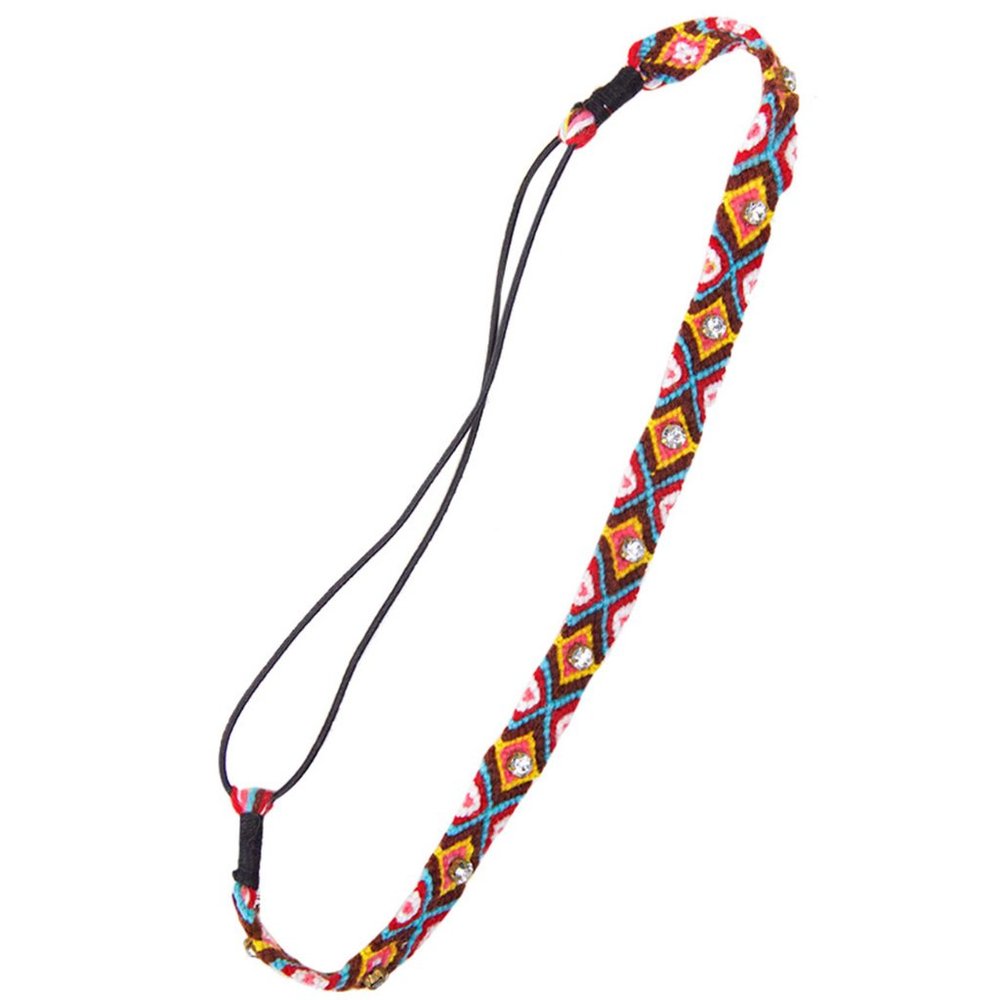 Diamond Pattern Stone Decorated Colorful Headband